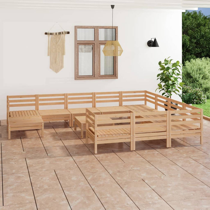 Set mobilier de grădină, 12 piese, lemn masiv de pin WALTI