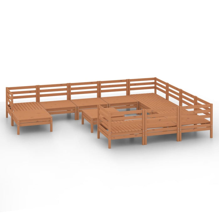 Set mobilier grădină, 12 piese, maro miere, lemn masiv de pin WALTI