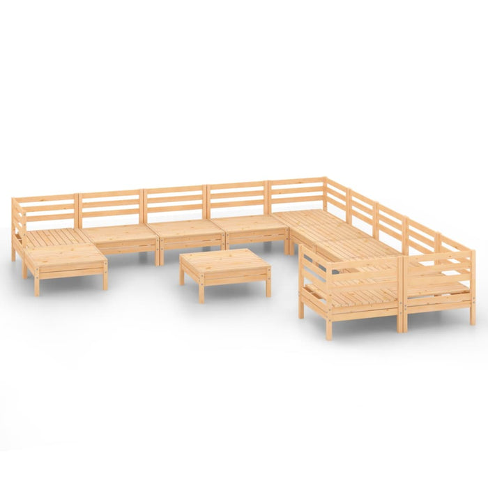 Set mobilier de grădină, 12 piese, lemn masiv de pin WALTI