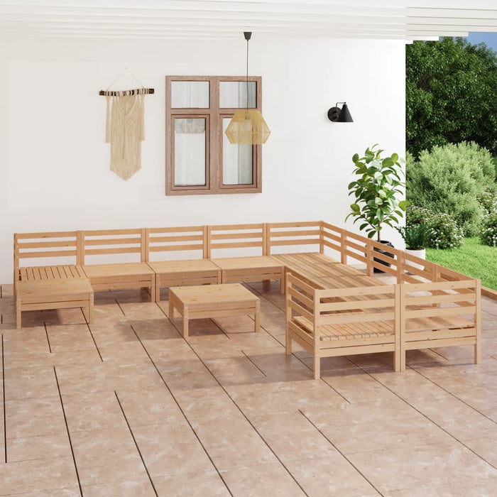Set mobilier de grădină, 12 piese, lemn masiv de pin WALTI