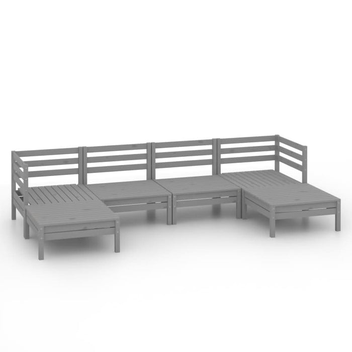 Set mobilier de grădină, 6 piese, gri, lemn masiv de pin - WALTI WALTI