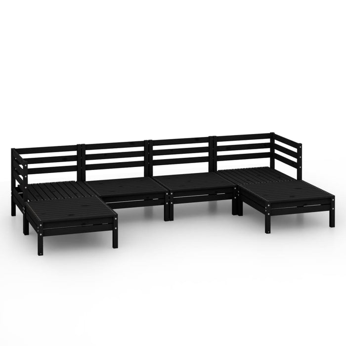 Set mobilier de grădină, 6 piese, negru, lemn masiv de pin WALTI