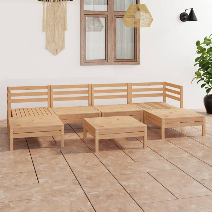 Set mobilier de grădină, 7 piese, lemn masiv de pin WALTI