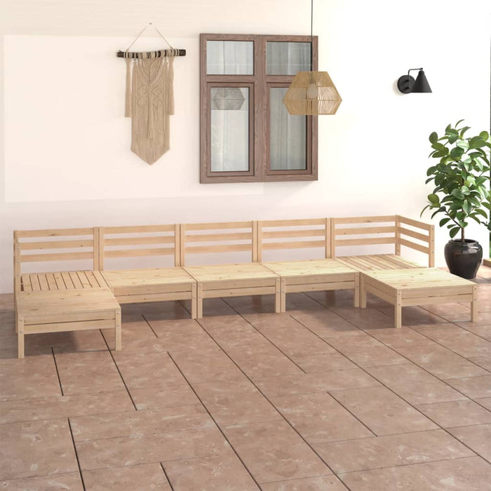 Set mobilier de grădină, 7 piese, lemn masiv de pin - WALTI WALTI