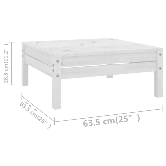 Set mobilier de grădină, 7 piese, alb, lemn masiv de pin - WALTI WALTI