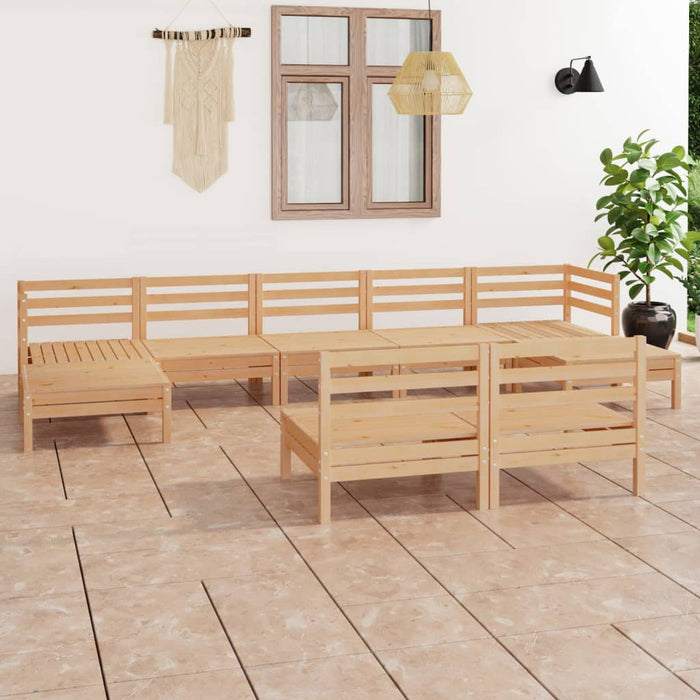 Set mobilier de grădină, 9 piese, lemn masiv de pin WALTI