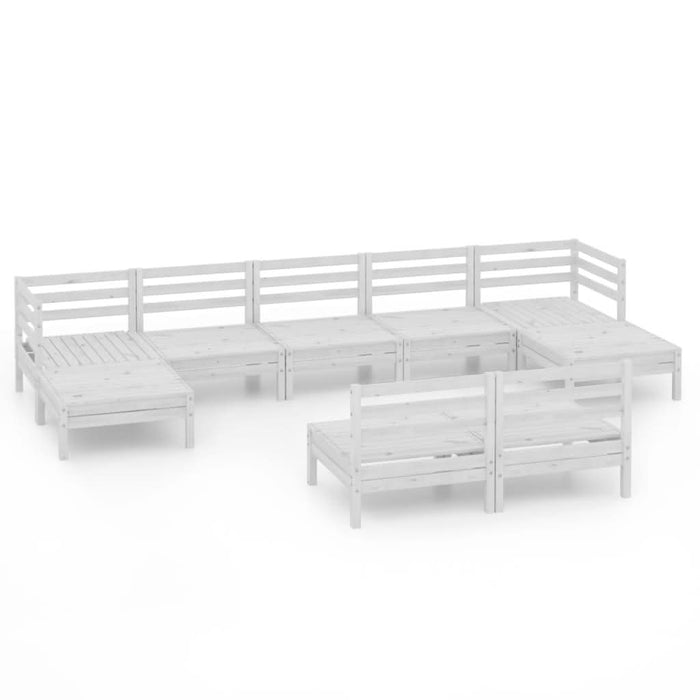 Set mobilier de grădină, 9 piese, alb, lemn masiv de pin - WALTI WALTI