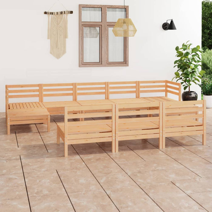 Set mobilier de grădină, 10 piese, lemn masiv de pin - WALTI WALTI