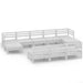 Set mobilier de grădină, 10 piese, alb, lemn masiv de pin - WALTI WALTI