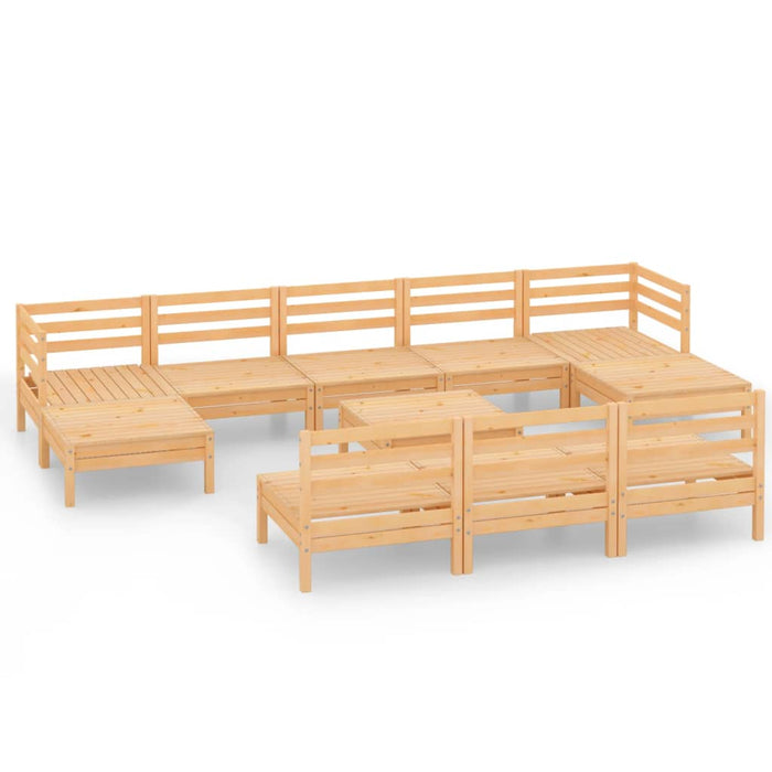Set mobilier de grădină, 11 piese, lemn masiv de pin WALTI
