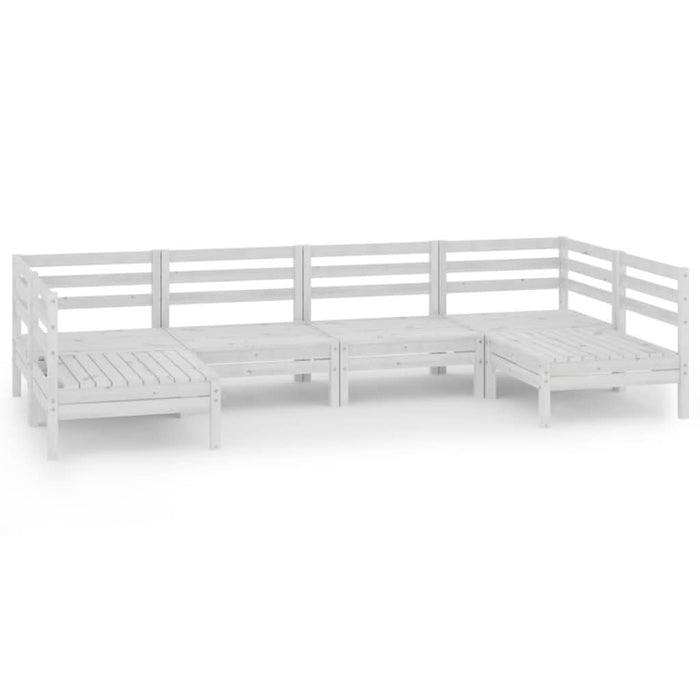 Set mobilier de grădină, 6 piese, alb, lemn masiv de pin - WALTI WALTI
