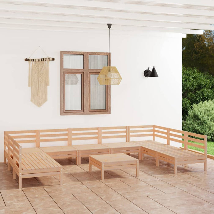 Set mobilier de grădină, 10 piese, lemn masiv de pin - WALTI WALTI