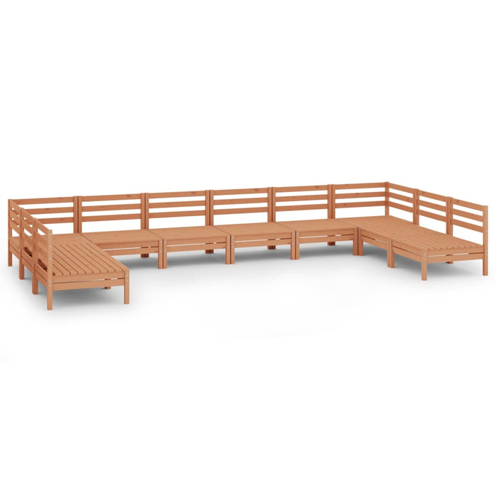 Set relaxare de grădină, 10 piese, maro miere, lemn masiv pin - WALTI WALTI