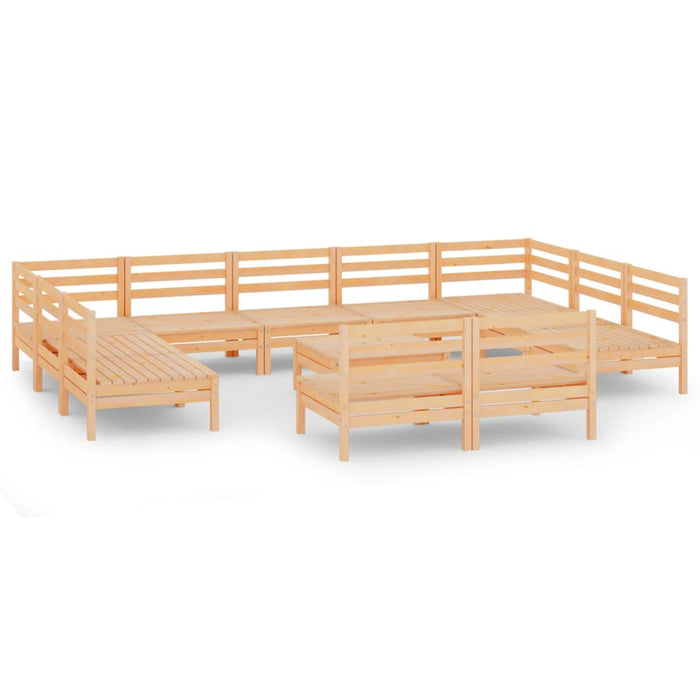Set mobilier de grădină, 12 piese, lemn masiv de pin - WALTI WALTI