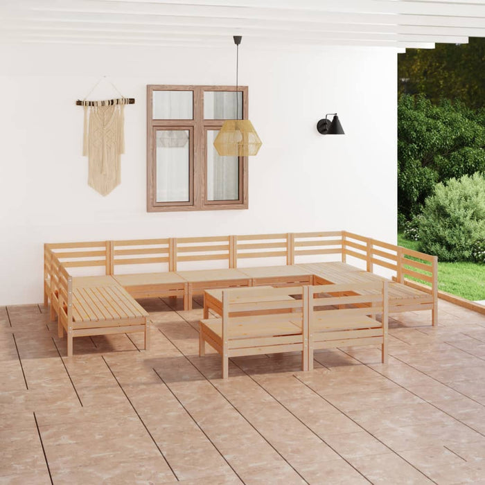 Set mobilier de grădină, 12 piese, lemn masiv de pin - WALTI WALTI