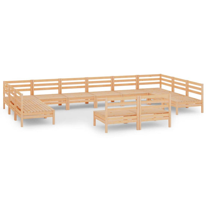 Set mobilier de grădină, 12 piese, lemn masiv de pin - WALTI WALTI
