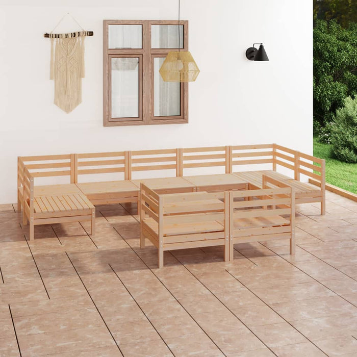 Set mobilier de grădină, 10 piese, lemn masiv de pin - WALTI WALTI