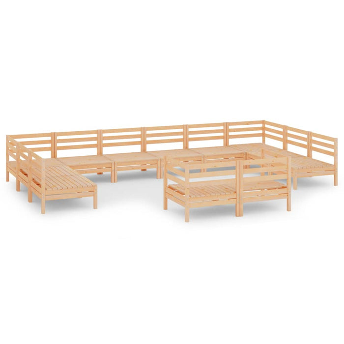 Set mobilier de grădină, 12 piese, lemn masiv de pin - WALTI WALTI