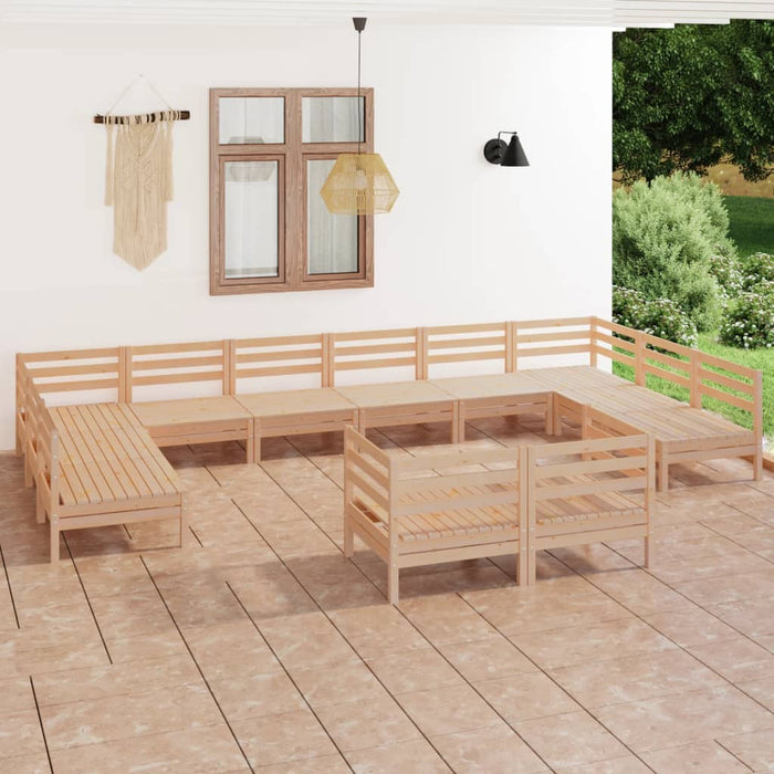 Set mobilier de grădină, 12 piese, lemn masiv de pin - WALTI WALTI