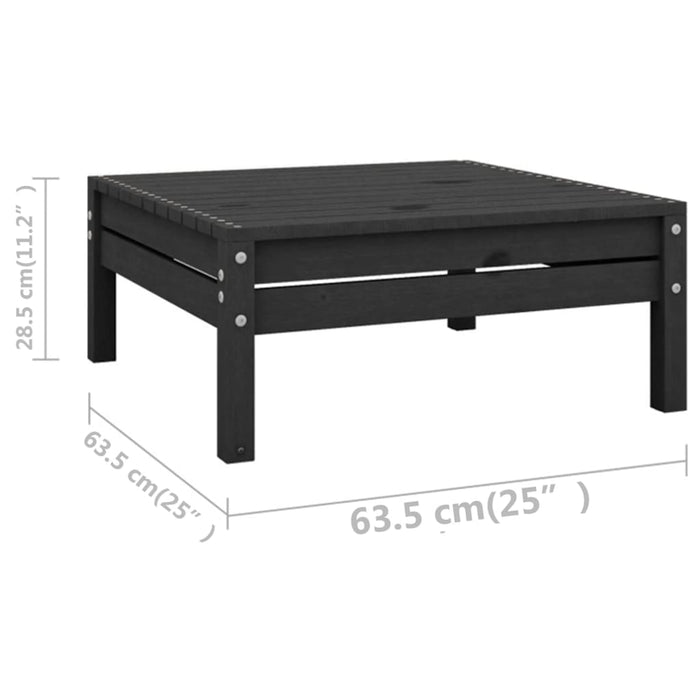 Set mobilier relexare grădină, 10 piese, negru, lemn masiv pin WALTI