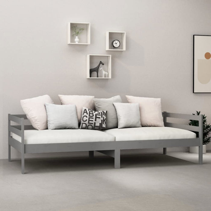 Pat de zi cu saltea, gri, 90x200 cm, lemn masiv de pin - WALTI WALTI