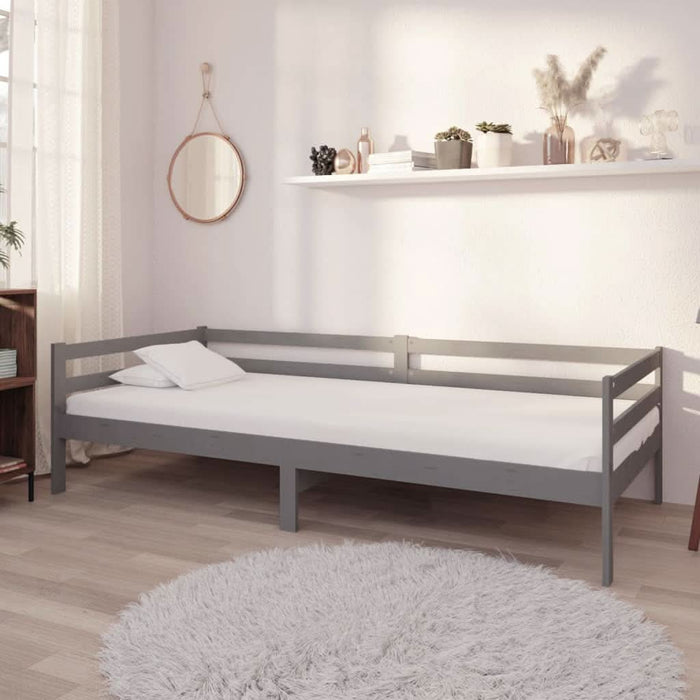 Pat de zi cu saltea, gri, 90x200 cm, lemn masiv de pin - WALTI WALTI
