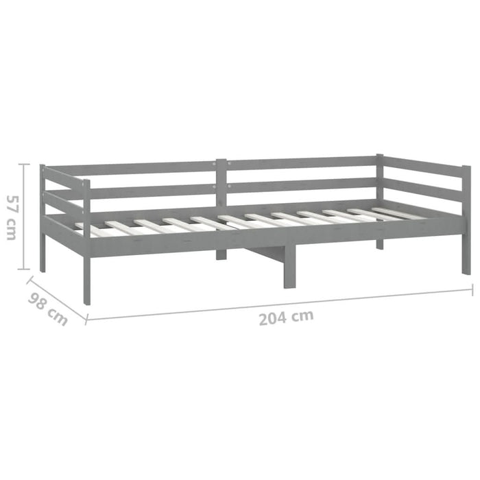 Pat de zi cu saltea, gri, 90x200 cm, lemn masiv de pin - WALTI WALTI