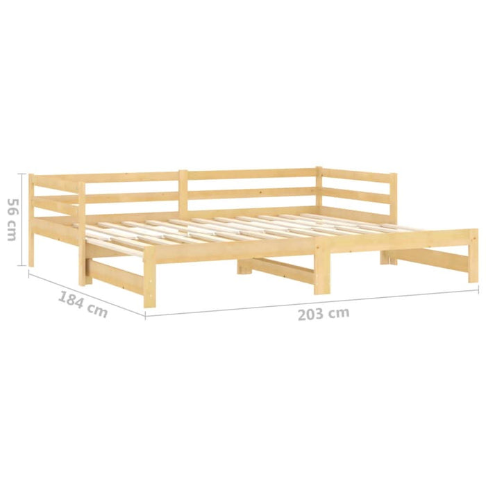 Pat extensibil de zi, 2x(90x200) cm, lemn masiv de pin - WALTI WALTI