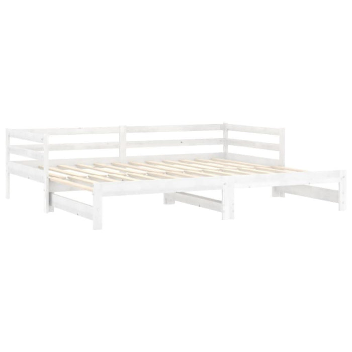 Pat extensibil de zi, 2x(90x200) cm, alb, lemn masiv de pin - WALTI WALTI
