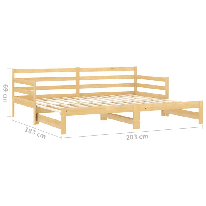 Pat extensibil de zi, 2x(90x200) cm, lemn masiv de pin - WALTI WALTI