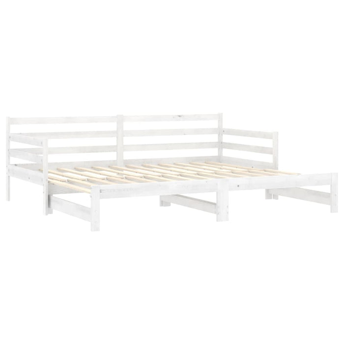 Pat extensibil de zi, 2x(90x200) cm, alb, lemn masiv de pin WALTI