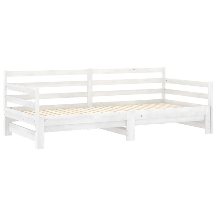 Pat extensibil de zi, 2x(90x200) cm, alb, lemn masiv de pin WALTI