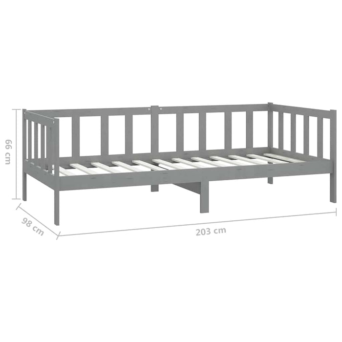 Pat de zi cu sertare, gri, 90x200 cm, lemn masiv de pin WALTI