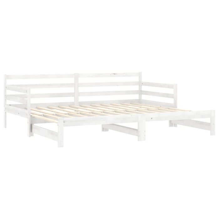 Pat extensibil de zi, 2x(90x200) cm, alb, lemn masiv de pin WALTI