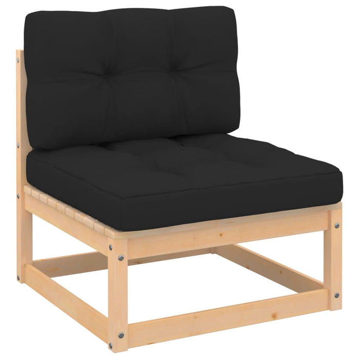 Set mobilier de grădină cu perne, 4 piese, lemn masiv de pin - WALTI WALTI