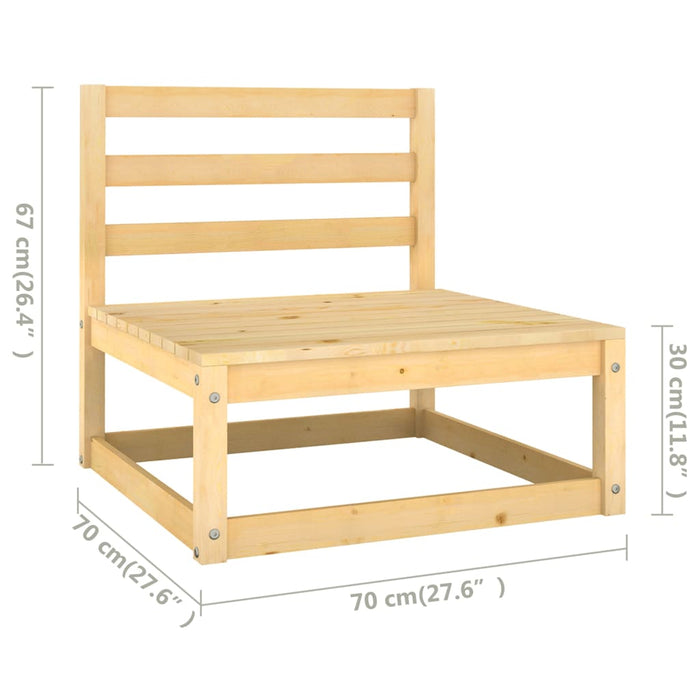 Set mobilier de grădină cu perne, 4 piese, lemn masiv de pin - WALTI WALTI