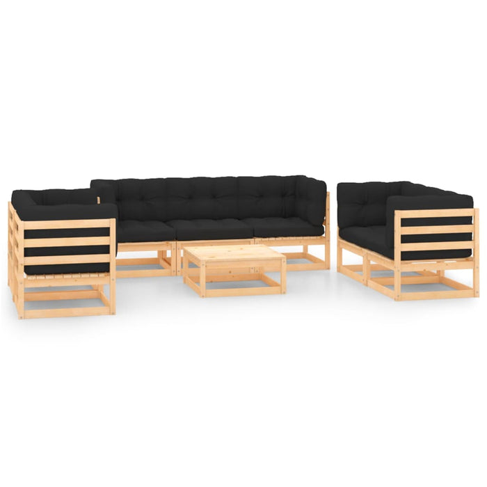 Set mobilier de grădină din 8 piese, lemn masiv de pin WALTI