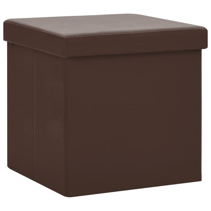 Taburet de depozitare pliabil, maro, PVC WALTI