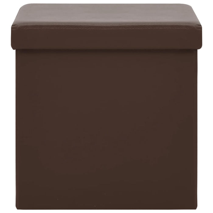 Taburet de depozitare pliabil, maro, PVC WALTI