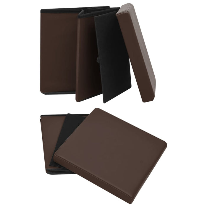Taburet de depozitare pliabil, maro, PVC WALTI