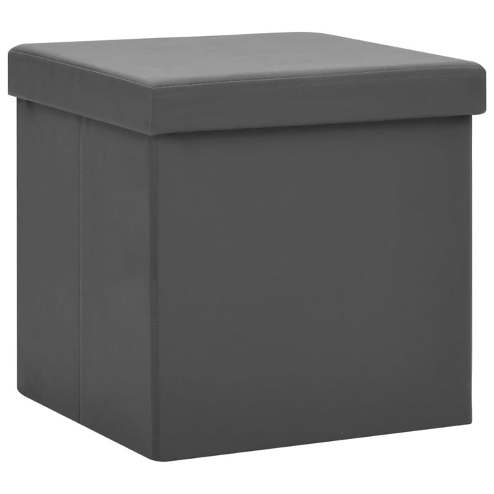 Taburet de depozitare pliabil, gri, PVC WALTI