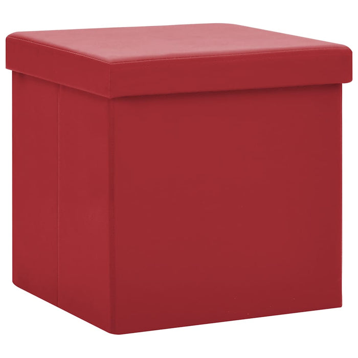 Taburet de depozitare pliabil, roșu vin, PVC WALTI