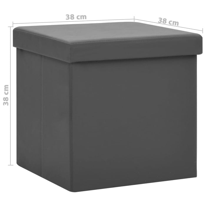 Taburete de depozitare pliabile, 2 buc., gri, PVC WALTI