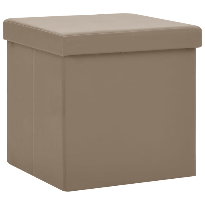 Taburete cu depozitare pliabile, 2 buc., cappuccino, PVC - WALTI WALTI