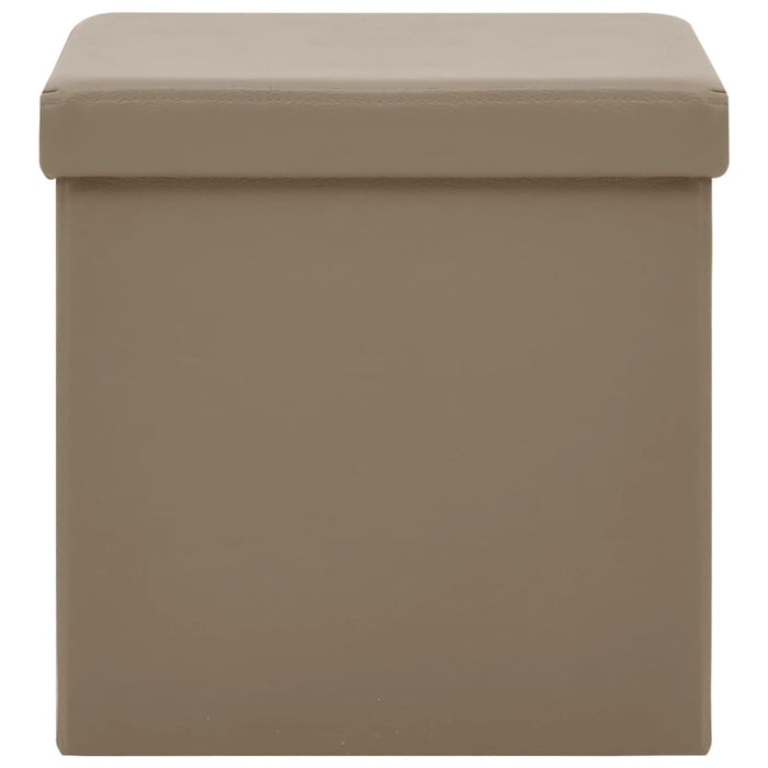 Taburete cu depozitare pliabile, 2 buc., cappuccino, PVC - WALTI WALTI