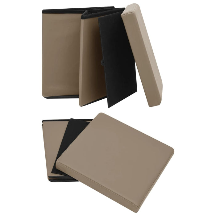 Taburete cu depozitare pliabile, 2 buc., cappuccino, PVC - WALTI WALTI