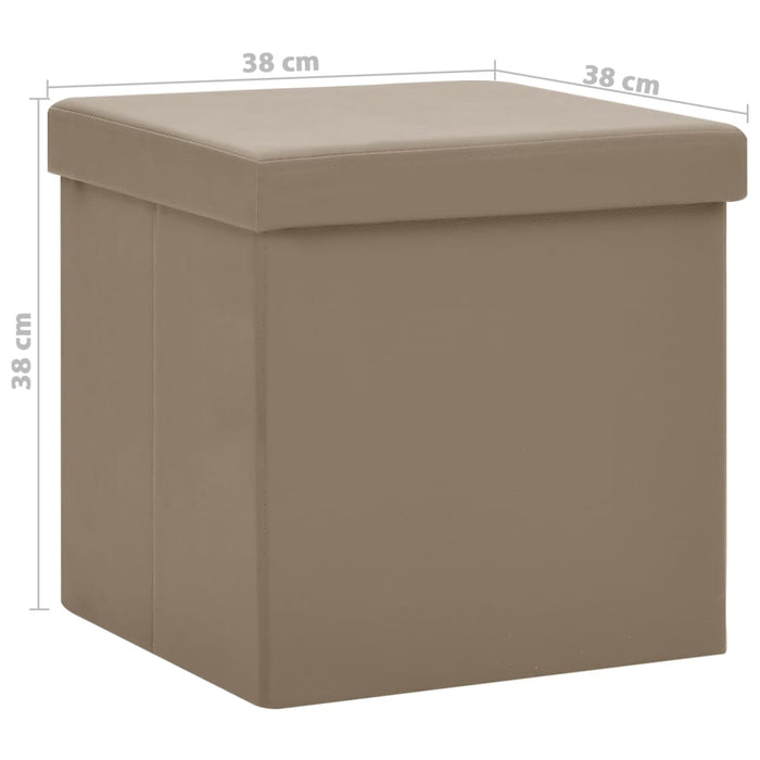 Taburete cu depozitare pliabile, 2 buc., cappuccino, PVC - WALTI WALTI