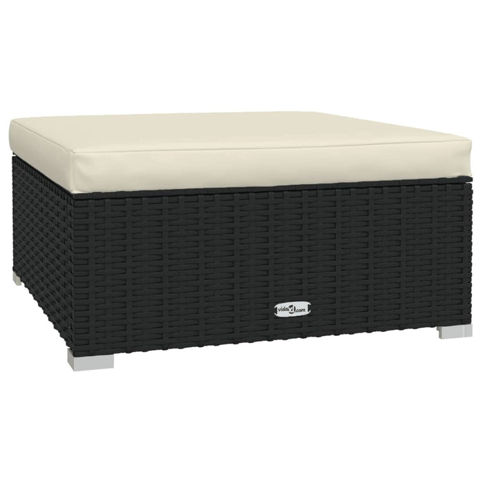 Set mobilier de grădină cu perne, 4 piese, negru, poliratan - WALTI WALTI