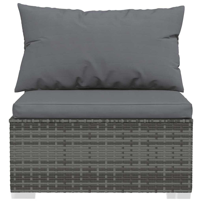 Set mobilier de grădină cu perne, 4 piese, gri, poliratan - WALTI WALTI