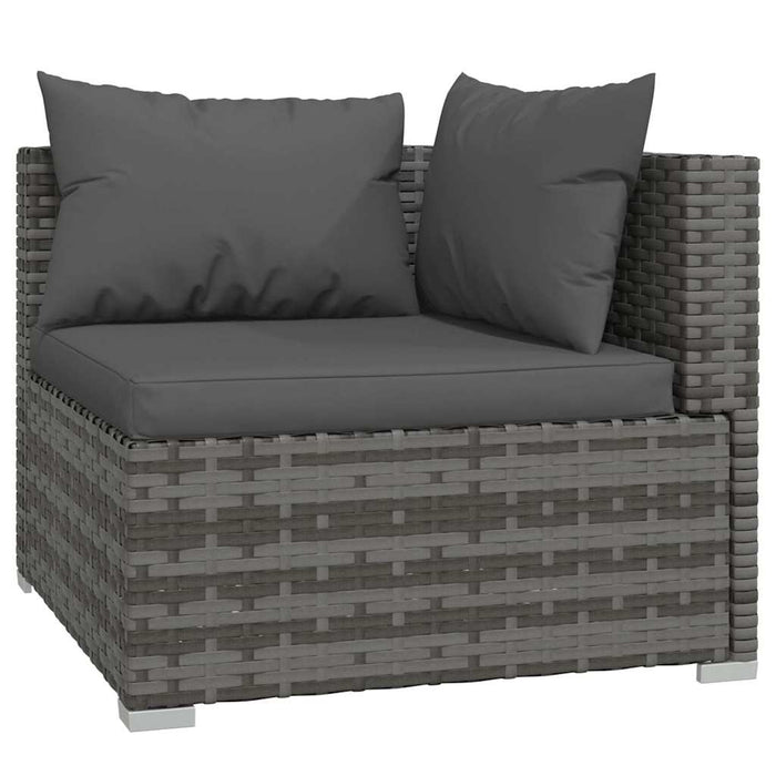 Set mobilier de grădină cu perne, 4 piese, gri, poliratan - WALTI WALTI